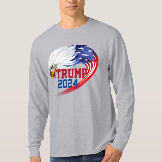 T-shirt américain Eagle Trump 2024 à manches longu (Devant)