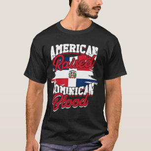 T-shirt Américain élevé aux racines dominicaines Dominicai