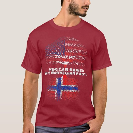 T-shirt Américain élevé avec des racines norvégiennes Norv (Devant)