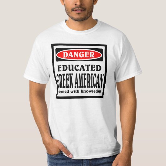 T-shirt Américain grec éduqué. (Devant)