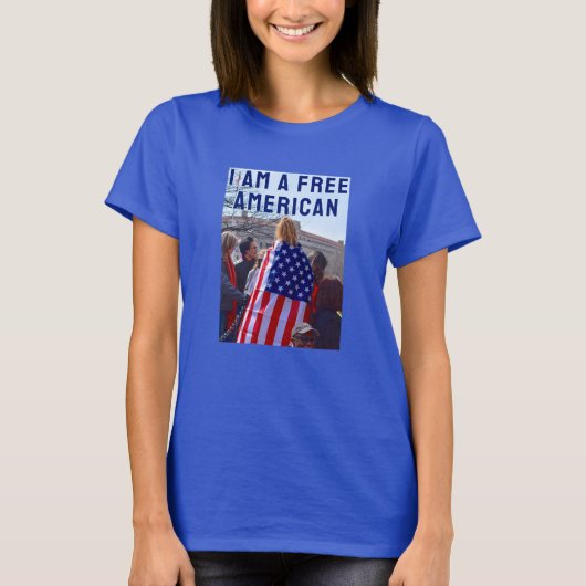 T-shirt américain libre (noir) (Devant)