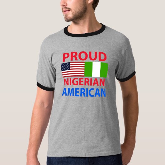 T-shirt Américain nigérien fier (Devant)