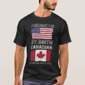 T-shirt Américain par le Canadien de naissance par Grâce (Devant)