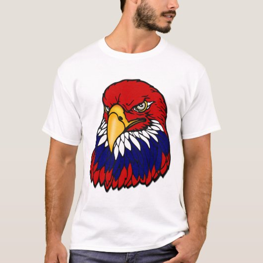 T-shirt Américain patriote d'aigle chauve (Devant)