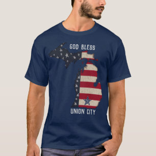 T-SHIRT AMÉRICAIN PATRIOTIQUE MICHIGAN   VOTRE VILLE