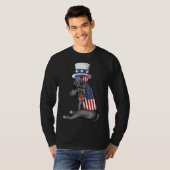 T-shirt Américain Pitbull Chien Merica 4 juillet Américain (Devant entier)