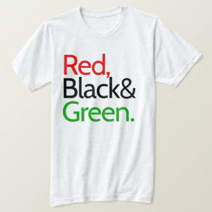T-shirt américain rouge, noir et vert-africain