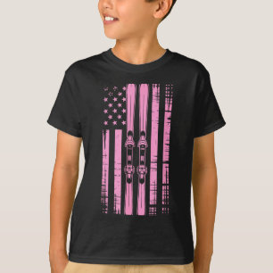 T-shirt Américain ski vintage ski hiver montagne usaAme