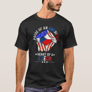 T-shirt Américain tchèque Fierté d'Amérique Pays étranger