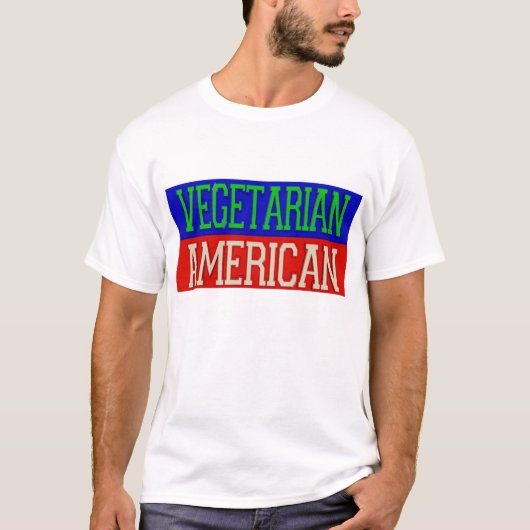 T-shirt américain végétarien (Devant)
