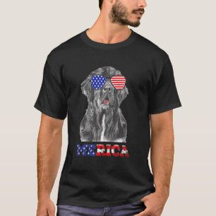 T-shirt Américaine Patriotique Merica Terre-Neuve Chien Us