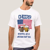 T-shirt AMÉRICAINS USA Salutations ! Bière artisanale (Devant)