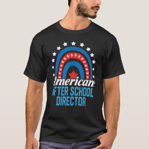 T-shirt American After School Director Rainbow Usa Drapeau