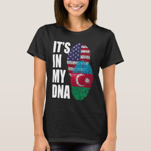 T-shirt American And Azerbaijan Mix DNA Flag Heritage
