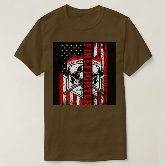 T-shirt American and Firefighter (Design devant)