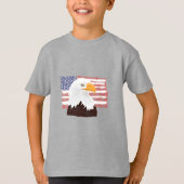 T-shirt American Bald Eagle and Flag - transparent. (Devant)
