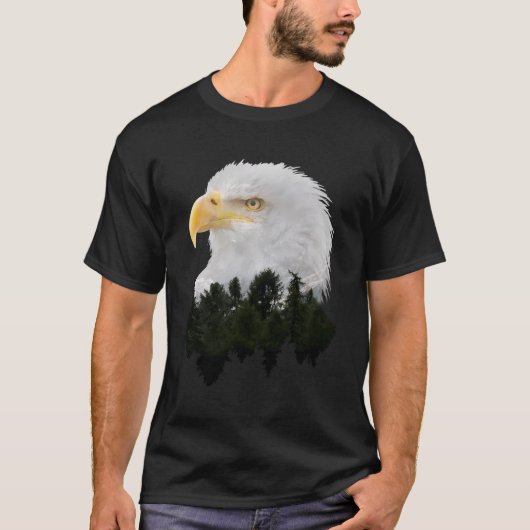T-shirt American Bald Eagle Double exposition (Devant)
