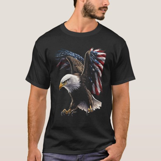T-shirt American Bald Eagle Eyes Flag Country 8 (Devant)