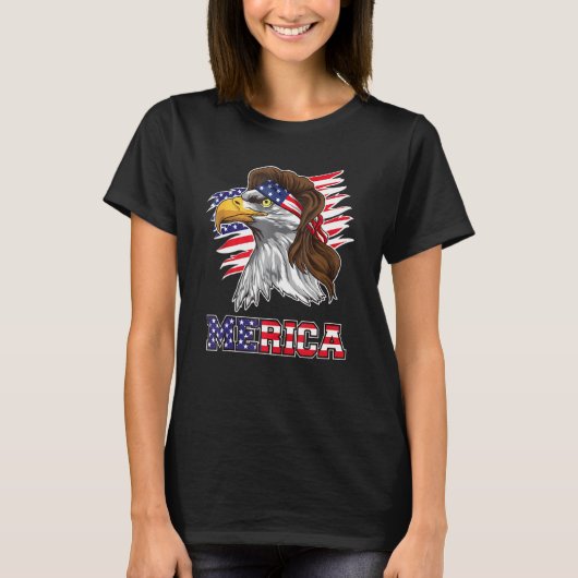 T-shirt American Bald Eagle Mullet 4 juillet drôle Usa P (Devant)