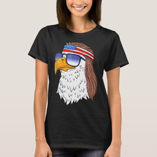 T-shirt American Bald Eagle Mullet 4 juillet Patriot améri (Devant)