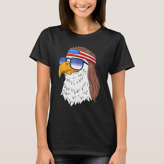 T-shirt American Bald Eagle Mullet 4 juillet Patriot améri (Devant)