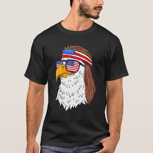 T-shirt American Bald Eagle Mullet 4 juillet Patriot améri (Devant)