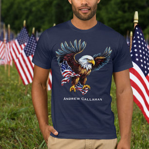 T-shirt American Bald Eagle Patriotic USA Drapeau 4 juille