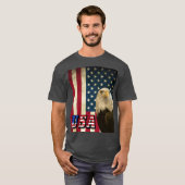T-shirt American Bald Eagle Retro Drapeau, USA Shirt - ZKO (Devant entier)