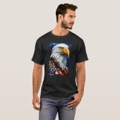 T-shirt American Bald Eagle USA Drapeau Liberté Hommes Fem (Devant entier)