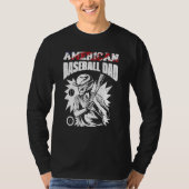 T-shirt American Baseball Dad Father's Day Baseball For Me (Devant)