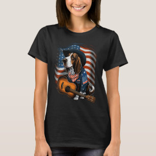 T-shirt American Basset Hound Guitare USA County Music