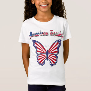 T-Shirt American Beauty Patriotic Butterfly Kids