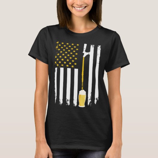 T-shirt American Beer Flag International Beer Day (Devant)