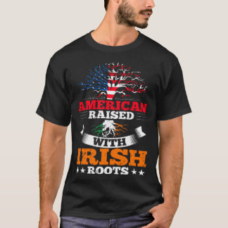 T-shirt American Born Irish Roots Family Tree Quote Irelan