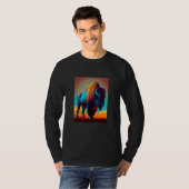 T-shirt American Buffalo Animal Pop Bison Grilling 3 (Devant entier)