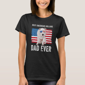 T-shirt American Bulldog Dad American Flag Dog Propriétair