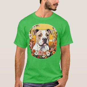 T-shirt American Bulldog Flower Mountain mignon Coupe colo