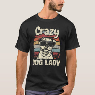 T-shirt American Bulldog fou chien dame Vintage mère de