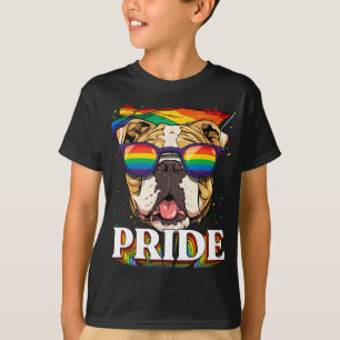 T-shirt American Bulldog Lgbtq Rainbow Flag Pride Mois Do