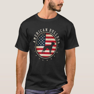 T-shirt American Bulldog Usa Drapeau 4 juillet Chien Maman