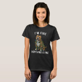 T-shirt American Bully Christmas I'm Fine Everything Is Fi (Devant entier)