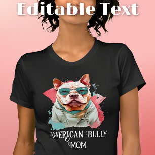T-shirt American Bully Dog Maman Lunettes de soleil