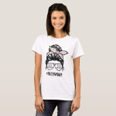 T-shirt American Bully Maman chiche lunettes de cheveux Bu (Devant entier)
