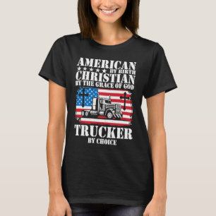 T-shirt American By Birth Christian La Grâce de Dieu Camio