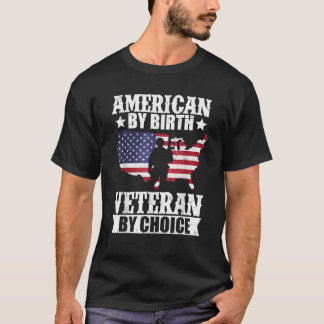 T-shirt American By Birth Veteran By Choice US Flag Vetera