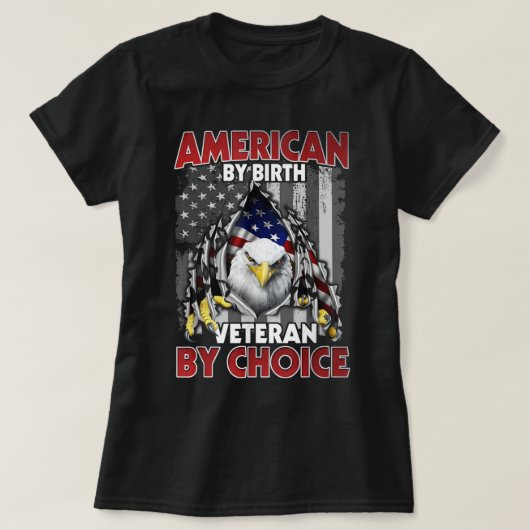 T-shirt American By Birth Vétérinaire Par Choice Eagle Ame (Design devant)