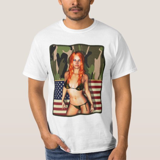 T-shirt American Camo Bikini Babe (Devant)