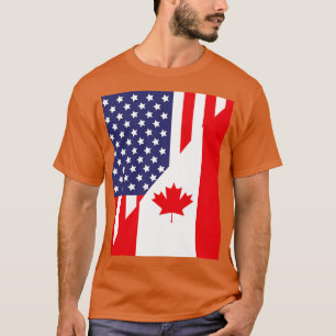 T-shirt American Canadian Friendship US Flag Canada