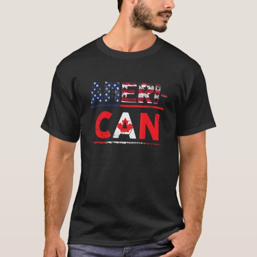 T-shirt American Canadian Pride Usa Drapeau Indépendance C (Devant)
