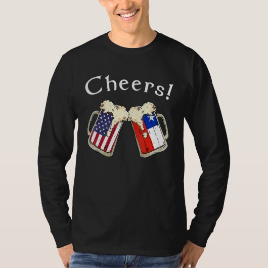 T-shirt American Chilean Patriot US Flag Beer Drinks Chile (Devant)
